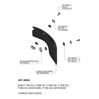 Pare-chaleur carbone Leovince BMW F 900 GS 24-25
