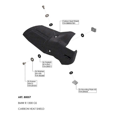 Pare-chaleur carbone Leovince BMW R 1300 GS 24-25