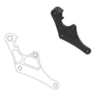 Patte de déport d'étrier de frein avant Moto Master SM Racing disque Ø298mm Honda CRF 150 R 07-15