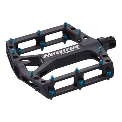 Pédales plates VTT Reverse Black One noir/turquoise