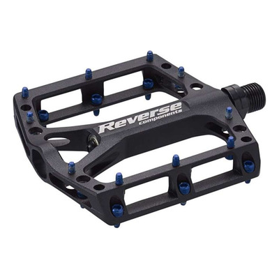 Pédales plates VTT Reverse Black One noir/bleu