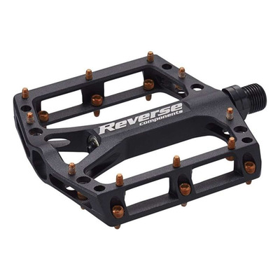Pédales plates VTT Reverse Black One noir/orange