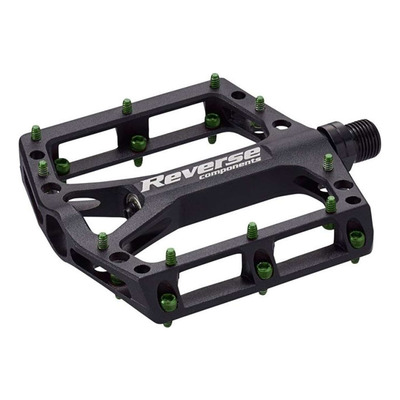 Pédales plates VTT Reverse Black One noir/vert clair