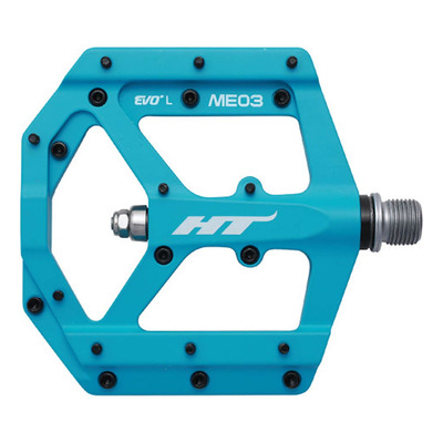 Pédales VTT plates HT ME03 Evo+ Bleu