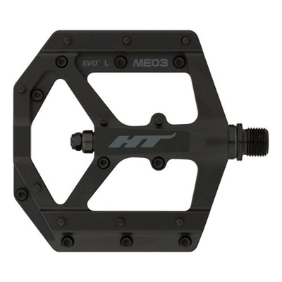 Pédales VTT plates HT ME03 Evo+ Noir métallisé