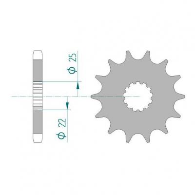 Pignon Afam 16 dents acier anti-bruit pas 530 type 28400 Suzuki GSX-R 1100 86-98