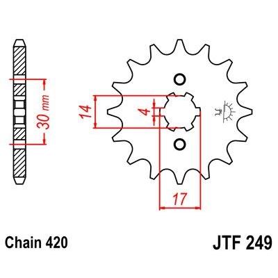 Pignon JT Sprockets Acier pas 420 16 dents - Pour Kawasaki AE80 81-82