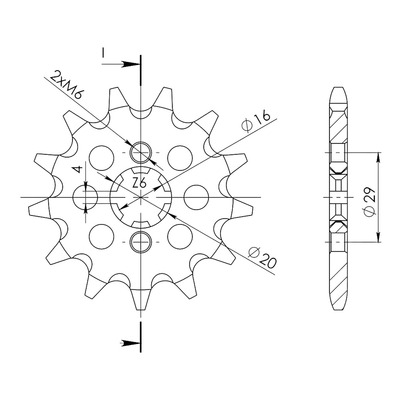 Pignon Supersprox 520 12 dents Yamaha YZ 125 77-85