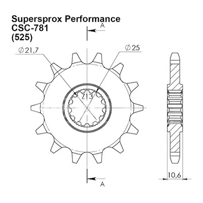 Pignon Supersprox 525 14 dents Benelli Leoncino 500 16-24