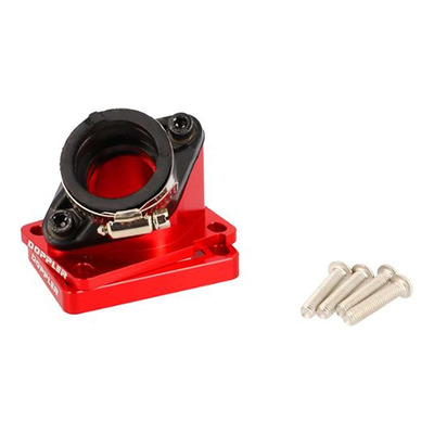 Pipe d'admission rouge pour carburateur PWK avec réducteur 24 mm - Doppler Vortex - AM6