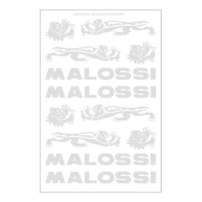Planche autocollants Malossi chromé 11,5x16,8 cm