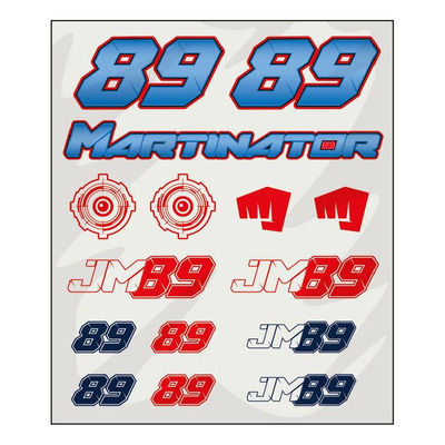 Planche d’autocollants Jorge Martin 89 bleu/rouge (20x24cm)