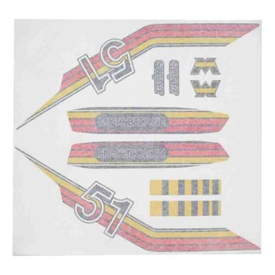 Planche de 10 autocollants stickers pour MBK 51 "Motobecane"