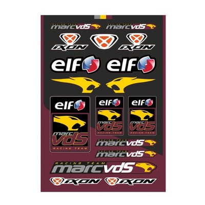 Planche de Stickers Ixon STI1 VDS 22 bordeaux/gris/noir