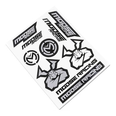 Planche stickers autocollants Moose Racing Sheet noir/argent