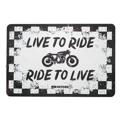 Plaque métallique Oxford Live to Ride