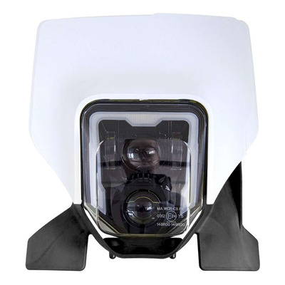 Plaque Phare Complète LED Homologuée Rtech Blanc / Noir pour Husqvarna TE/FE 20-23