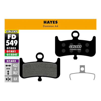 Plaquette frein vélo Galfer FD549 G1053 Hayes