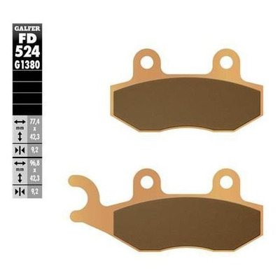 Plaquettes de Frein Galfer - métal fritté - FD524