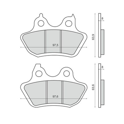Plaquettes de Frein RMS - métal fritté - 225103363 - Harley Davidson FXSTBIC/FXSTB