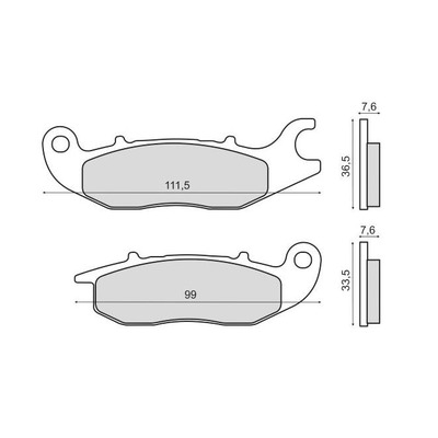 Plaquettes de Frein RMS - métal fritté - 225102823 - Honda MSX/Rieju NKD