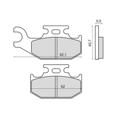 Plaquettes de Frein RMS - métal fritté - 225102893 - Kawasaki KFX/Suzuki LT-R