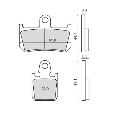 Plaquettes de Frein RMS - métal fritté - 225102973 - Yamaha R1/V-Max