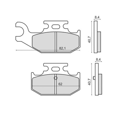 Plaquettes de Frein RMS - métal fritté - 225103183 - Yamaha YFM 700cc 2007-12