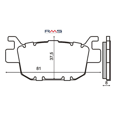 Plaquettes de frein RMS Organique 225102570 arrière Honda SH 300