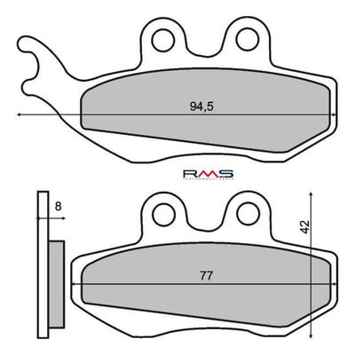 Plaquettes de Frein RMS - Organique - 225100360 - Aprilia Pegaso/Gilera Runner
