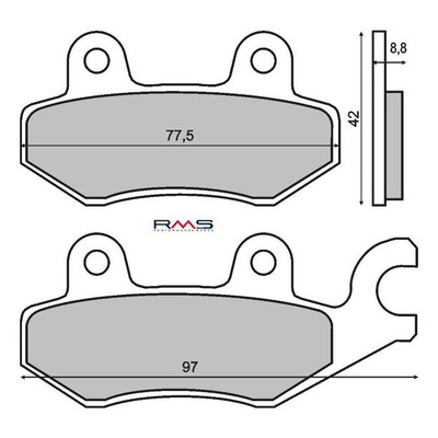 Plaquettes de Frein RMS - Organique - 225100350 - Kymco B&W
