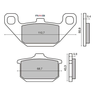 Plaquettes de Frein RMS - Organique - 225101490 - Kawasaki GTR/GPZ