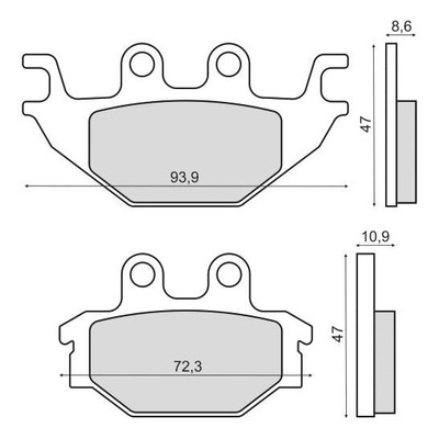 Plaquettes de Frein RMS - Organique - 225103070 - KXR/Yamaha YZF-R