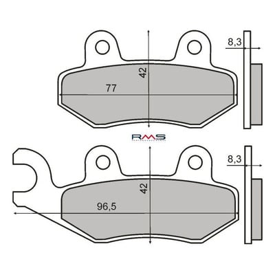 Plaquettes de Frein RMS - Organique - 225101620 - Peugeot Satelis/Vivacity