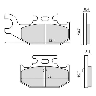 Plaquettes de Frein RMS - Organique - 225103180 - Yamaha YFM 700cc 2007-12