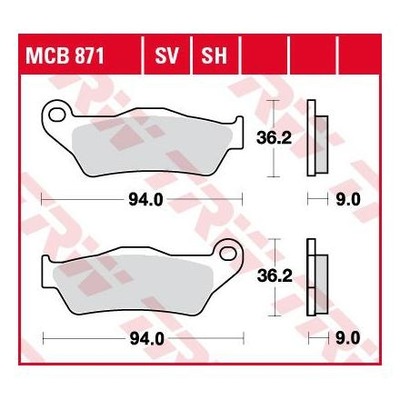 Plaquettes de Frein TRW - Organique - MCB871