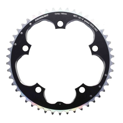 Plateau vélo de route Stronglight 2/3x9-10v extérieur (46 à 52 dents) noir Diam 130mm pour Shimano