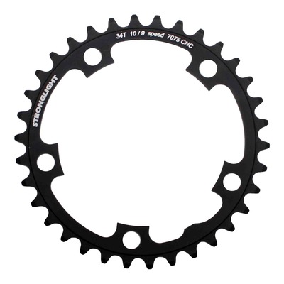 Plateau vélo de route Stronglight 2x10-11v intérieur (34 dents) noir Diam 110mm pour Shimano