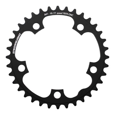 Plateau vélo de route Stronglight 2x9-10v intérieur (36 à 42 dents) noir Diam 110mm pour Shimano