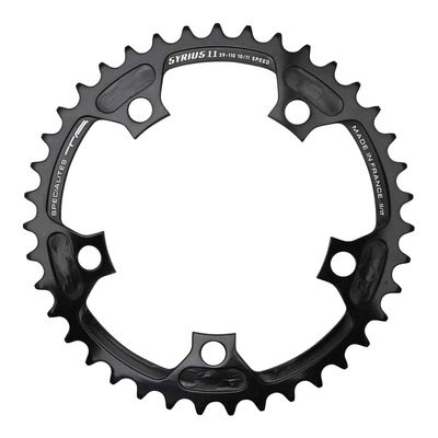 Plateau vélo de route Ta Syrius 2x10-11v (34 à 53 dents) intérieur noir Diam 110mm