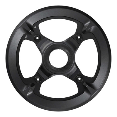 Plateau Vélo Électrique Shimano SM-CRE70-12 Mono-Plateau 42 dents Double Protège Chaîne Noir