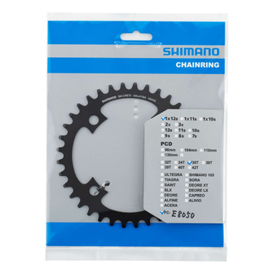 Plateau Vélo Éléctrique Shimano SM-CRE70-12-B 36 dents Sans Étoile