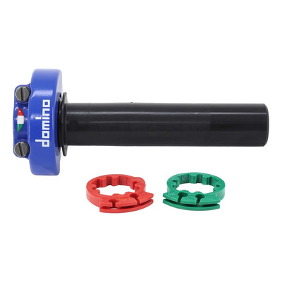 Poignée d'accélérateur Domino XM2 bleu double câbles