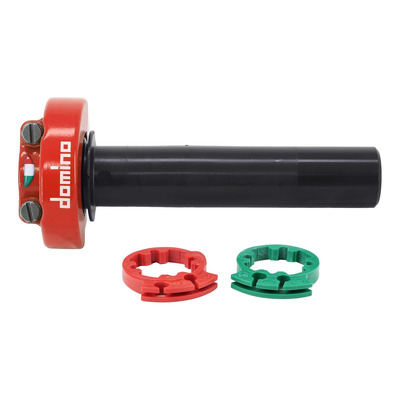 Poignée d'accélérateur Domino XM2 rouge double câbles