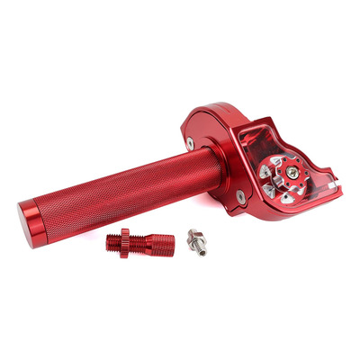 Poignée de gaz Noend tirage horloger aluminium rouge