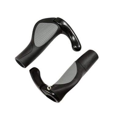 Poignées ergonomiques Clarks noir/gris 130mm avec bouchons noir/gris