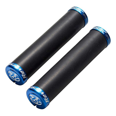 Poignées VTT Reverse Seismic Ergo Lock-On Ø 34mm bleu