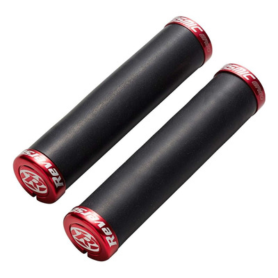 Poignées VTT Reverse Seismic Ergo Lock-On Ø 34mm rouge/noir