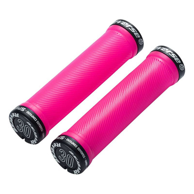 Poignées VTT Reverse Spin Lock-On Ø 30mm rose neon