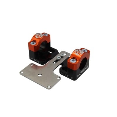 Pontets rigidificateurs alu noir/orange KRM Pro ride alu pour guidon Ø28.6mm